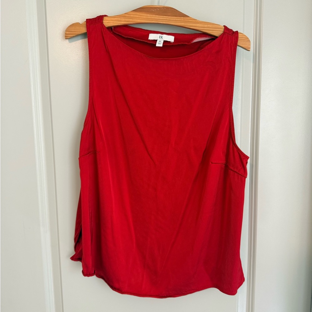 Banana Republic Red Stretch-Satin Top